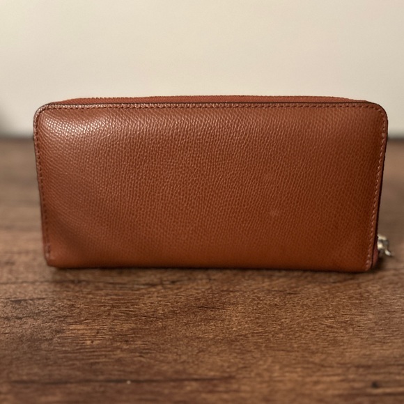 Coach Saddle Brown Leather Accordian Zip Wallet - Picture 3 of 7